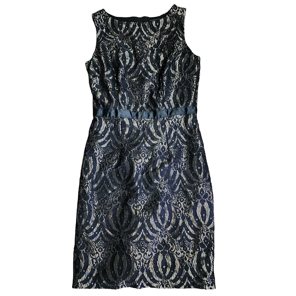 LUX II Dress Womens Size 2 Black Gold Sleeveless Cocktail Pencil Evening Event
